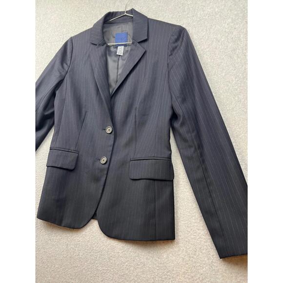 J Crew Womens Wool Blazer Jacket Size 2 Classic Pinstripe Career Modern Office - Picture 2 of 13